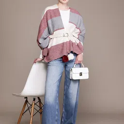 Cayman Chevron Woven Design Striped Stole with Tasselled Edges-picture-17