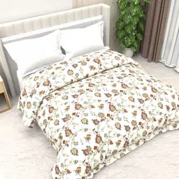 THE WHITE MOSS Maroon & Multicoloured Floral Microfiber 150 GSM Comforter image 3