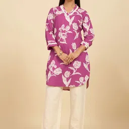 Komarri U Printed Long Sleeves Mandarin Collar Shirt With Trouser-image-63