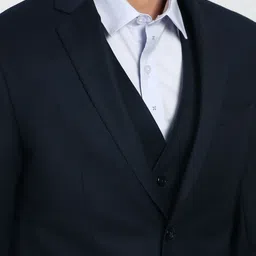 Peter England Elite Textured Slim-Fit Single-Breasted Three-Piece Formal Suits image 5