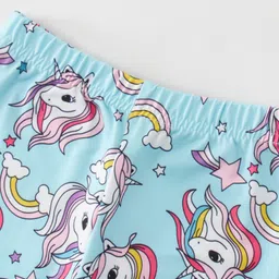 Kookie Kids Full Length Leggings Unicorn Print - Blue image 5