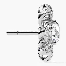 VALANOVA 14Kt White Gold Lab Grown Diamond Stud Earrings - 3.12 g image 5