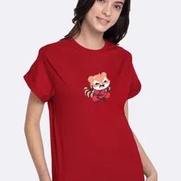 Moda Rapido Women Graphic Printed Round Neck Cotton T-shirt-image-75