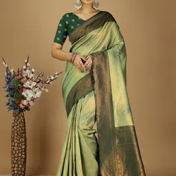 DIVASTRI Woven Design Zari Art Silk Banarasi Saree-picture-28