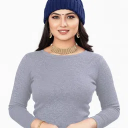 PU FASHION Woolen Boat Neck Blouson Top-picture-16