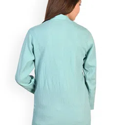 BAESD Girls Band Collar Straight Crepe Kurta image 5