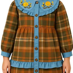 KICO Checked Peter Pan Collar A-Line Dress image 5
