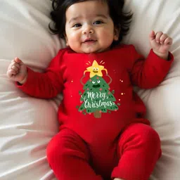 YK Infants Merry Christmas Printed Cotton Rompers-picture-32