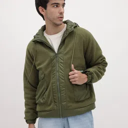 The Roadster Life Co. Fleece Padded Hooded Jacket image 2