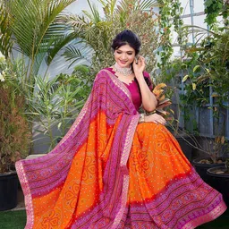 Lookmark Bandhani Pure Georgette Saree image 2