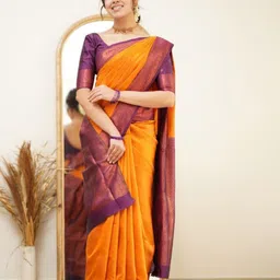 Areca Designer Woven Design Zari Pure Silk Designer Banarasi Saree image 2