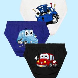 NUSYL Boys Pack Of 3 Graphic Printed Pure Cotton Briefs NUBCBRFPO3.0076-picture-44
