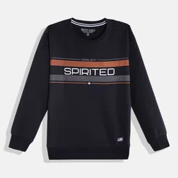 Monte Carlo Boys Navy Blue & White Typography Printed Sweatshirt-picture-48