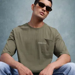 The Roadster Life Co. Typography Print Drop-Shoulder Sleeves Pure Cotton T-shirt-picture-56