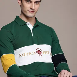 Nautica Long Sleeves Colourblocked Polo Collar T-shirt-picture-46