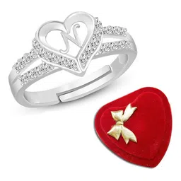 Lila Silver-Plated CZ-Studded Adjustable Finger Ring-picture-56