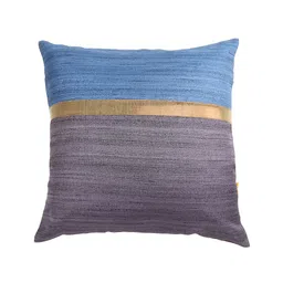 ANS Blue & Purple Set of 2 Colourblocked 16" X 16" Square Cushion Cover image 3