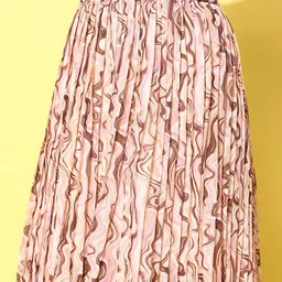 Antheaa Abstract Print Accordion Pleated Skirt image 3