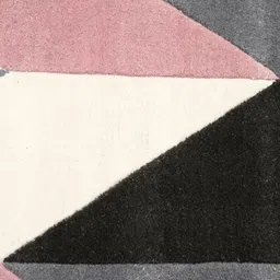 Presto Pink & Grey Geometric Wool Hand Tufted Anti-Skid Carpet image 4