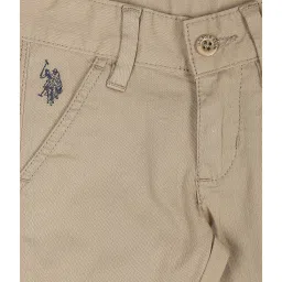 U.S. Polo Assn. Kids Beige Solid Trousers image 3