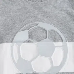 Pantaloons Junior Grey Cotton Color Block Full Sleeves Sweatshirt image 3