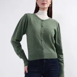 Rooted Green Wool Cardigan image 1