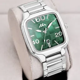 LUXURIT Men Patterned Dial & Stainless Steel Straps Analogue Date Aperture Watch LXMT-810 image 5