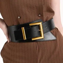 Kazo Black Synthetic Waist Belt for Women-image-44