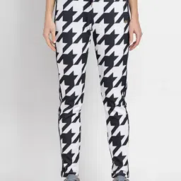 Adidas Originals Black Cotton Houndstooth Pattern Track Pants-image-27