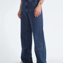 Calvin Klein Jeans Blue Cotton Slim Straight Fit Jeans image 3