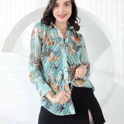 KASSUALLY Green Floral Print Shirt-image-50
