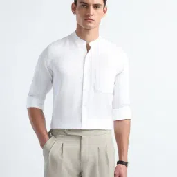 Arrow White Cotton Slim Fit Self Pattern Shirt-picture-30