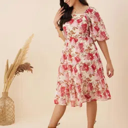 Rare Pink Printed A-Line Dress image 3