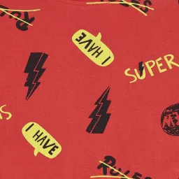 Pantaloons Junior Red Cotton Printed Full Sleeves T-Shirt image 3