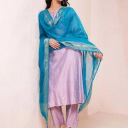 Fabindia Blue Printed Dupatta image 2