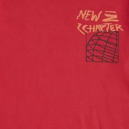 Pantaloons Junior Red Cotton Printed Full Sleeves T-Shirt image 3