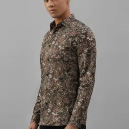 Allen Solly Brown Cotton Slim Fit Printed Shirt image 3