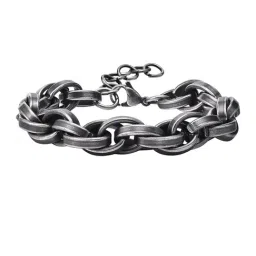 Peora Grey Stainless Steel Openable Link Bracelet image 2