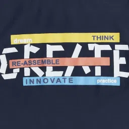 Pantaloons Junior Navy Cotton Printed Full Sleeves T-Shirt image 3