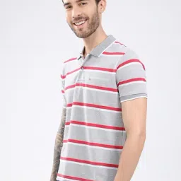 Monte Carlo Grey Striped Regular Fit T-Shirt image 4