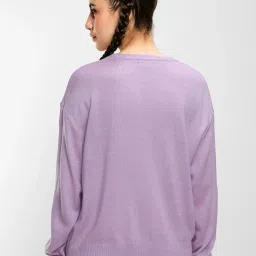 Bewakoof Purple Relaxed Fit Sweater image 2