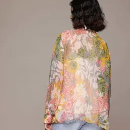 Label Ritu Kumar Multicolored Floral Print Shirt With Camisole image 2