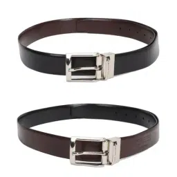 Louis Philippe Black Leather Solid Reversible Belt-picture-40
