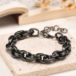 Peora Grey Stainless Steel Openable Link Bracelet image 3