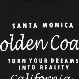 Pantaloons Junior Black & Pink Cotton Printed Full Sleeves Sweatshirt image 3