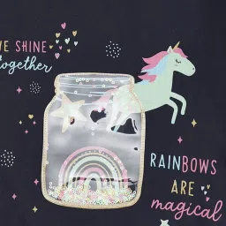 Pantaloons Junior Navy Cotton Printed Full Sleeves Sweatshirt image 3