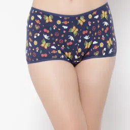 Clovia Blue Printed Boy Shorts-image-3