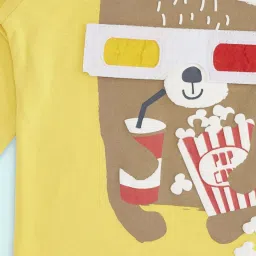 Pantaloons Baby Mustard Cotton Printed Full Sleeves T-Shirt image 3