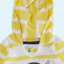 Pantaloons Baby Mustard & White Cotton Printed Full Sleeves T-Shirt image 3