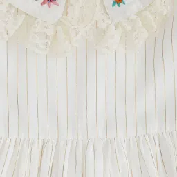 Pantaloons Baby Ivory Cotton Embroidered Full Sleeves Dress image 3